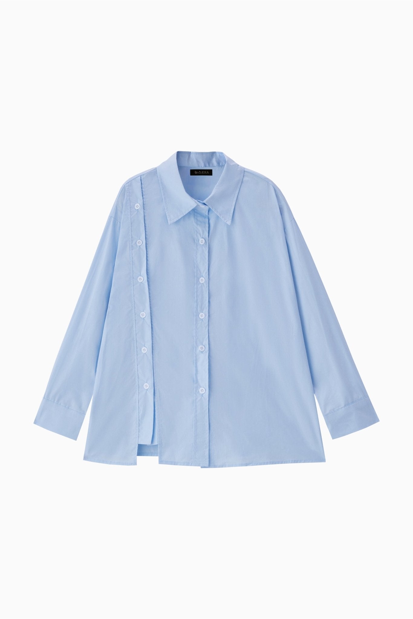 Blue button-up shirt