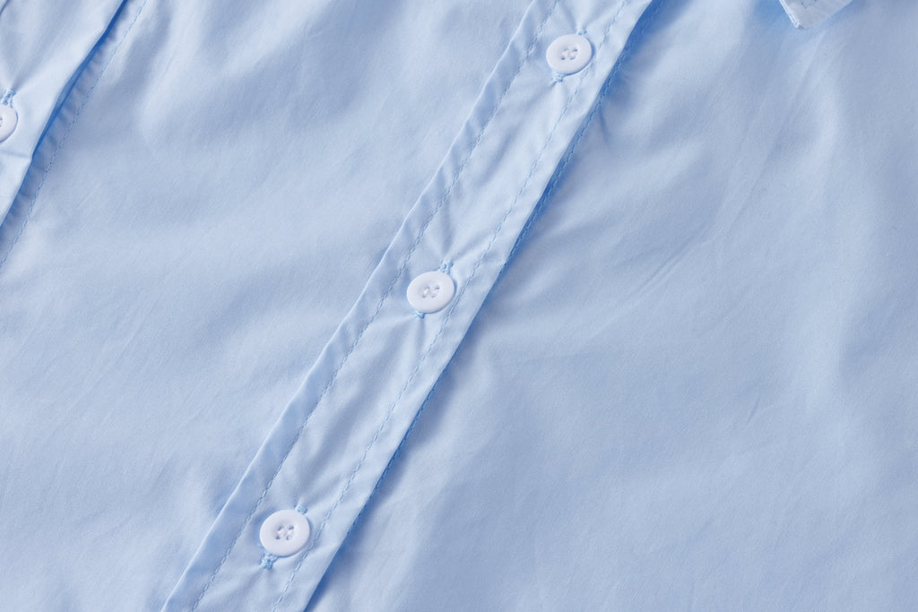 Blue button-up shirt
