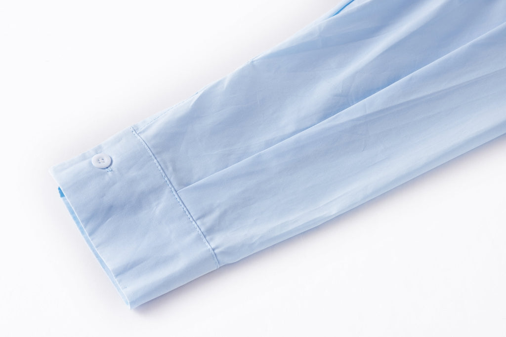 Blue button-up shirt