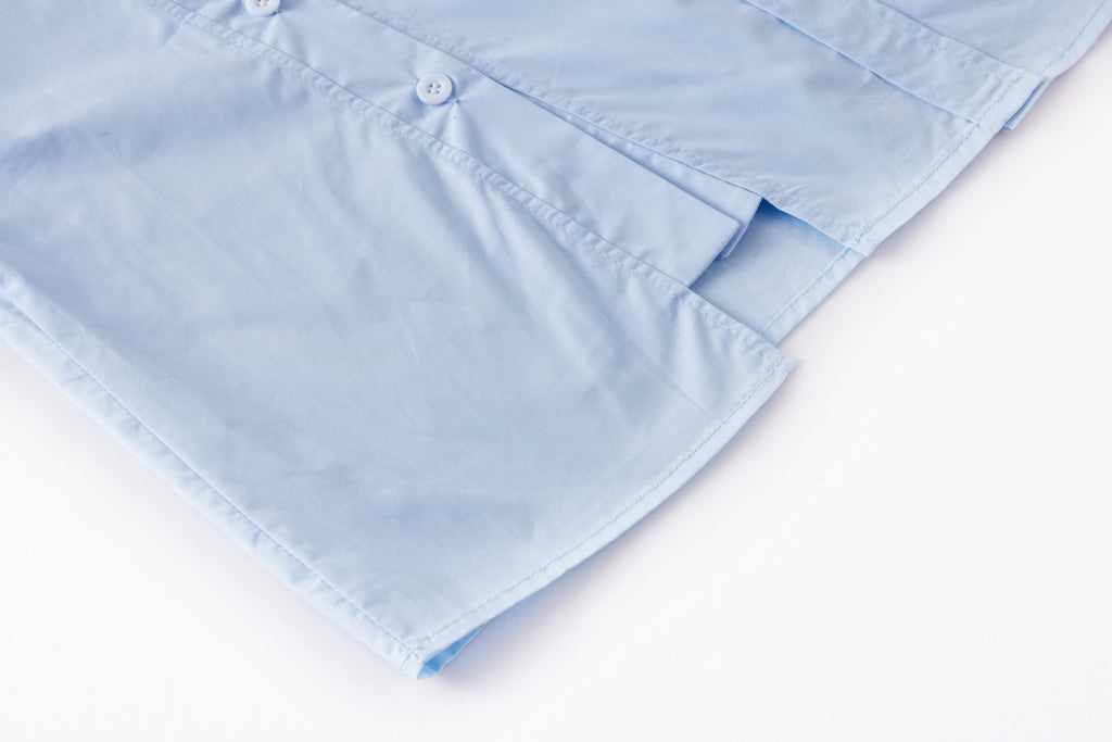 Blue button-up shirt