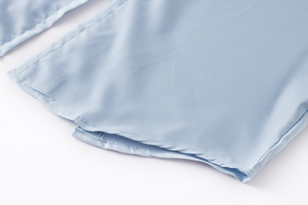 Blue zip-up shirt