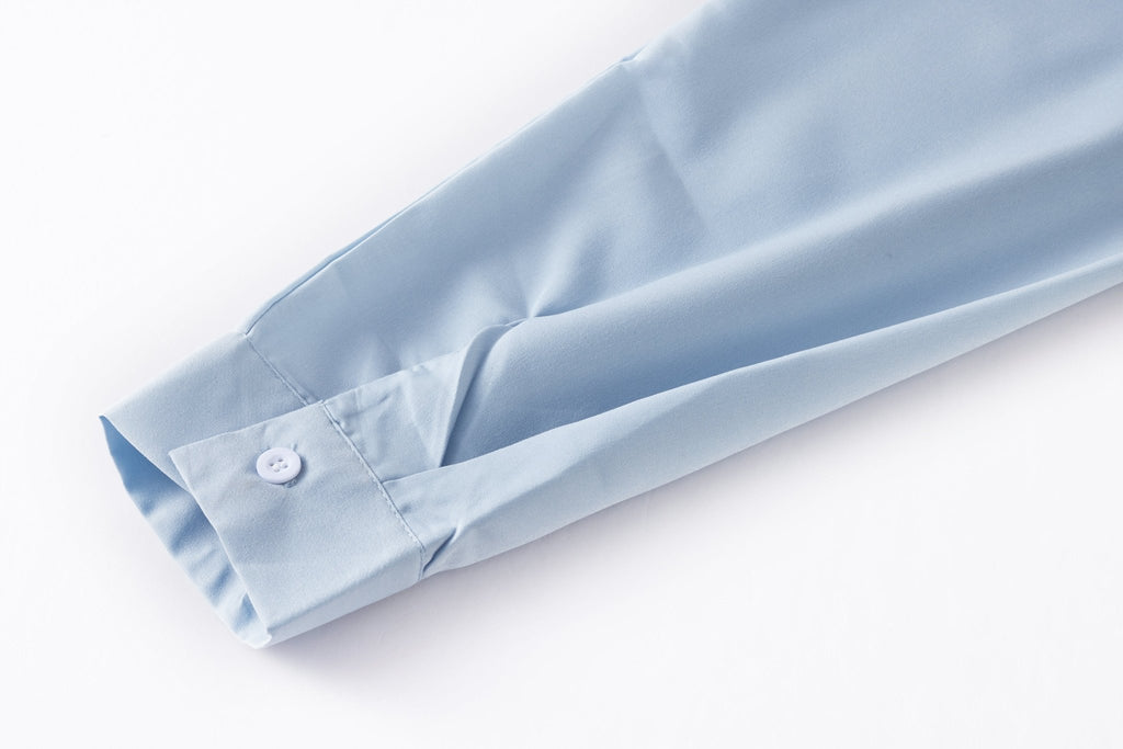 Blue zip-up shirt