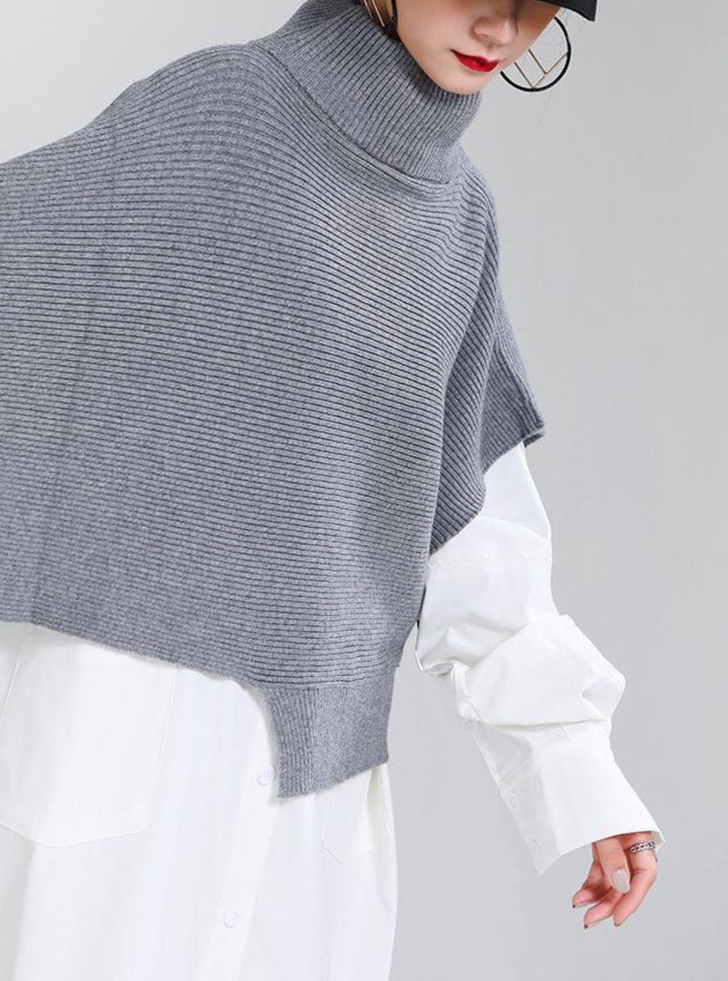 Gray poncho